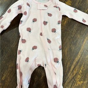 Charming Pink Ladybug Kids Footie